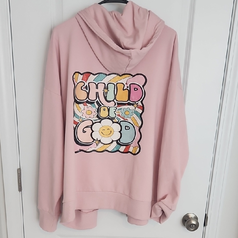 Time and Tru Pink Graphic Varsity Jacket